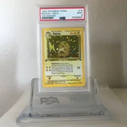 1999 Pokemon Fossil 1st Edition Raichu 14/62 Holo PSA 9 - Image 1