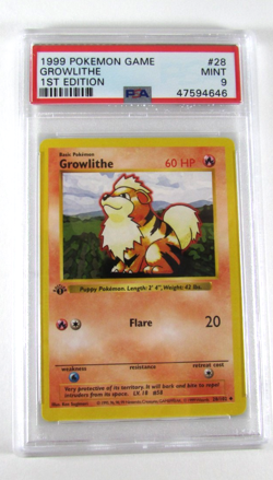 1999 Pokemon Game GROWLITHE 1st Edition 28/102 PSA 9 MINT - Image 1