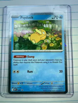 🌀 Pokemon TCG Psyduck MEP 007 Mega Evolution Pokemon Blister Promo SWIRL 🌀 - Image 3