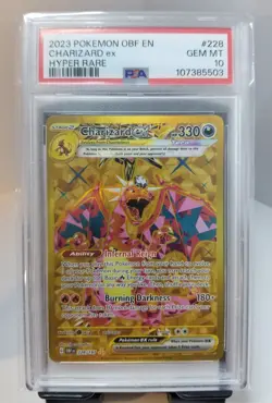💎2023 POKEMON OBF EN-OBSIDIAN FLAMES RARE #228 CHARIZARD EX PSA 10 GEM MINT - Image 1