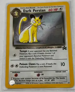 2000 Dark Persian #17 Black Star Promo Holo Rare Pokemon - Image 1