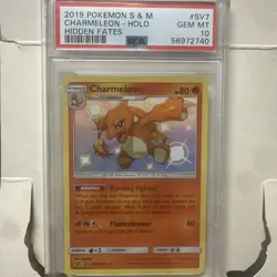 PSA 10 2019 Pokemon Sun & Moon Charmeleon - Holo Hidden Fates #SV7 Rare Shiny - Image 1