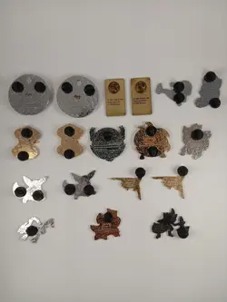 Official Pokemon Enamel Pins & 2 Vintage Trainer Badges- Lot Of 18 Pins - Image 2