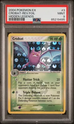 2004 | Pokemon | EX Hidden Legends | Crobat | Reverse Foil | #3 | PSA 9 | - Image 1