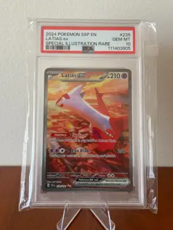 PSA 10 Pokemon Latias ex 239/191 Sv08: Surging Sparks Holo SIR - Image 1