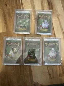 1999 pokemon Jungle Unlimited Booster Pack Pulled Booster Box Fresh - Image 1