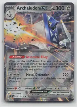 Pokemon Card Archaludon ex - Double Rare SV08: Surging Sparks 130/191 NM - Image 1