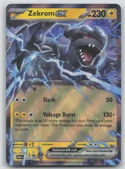 Pokemon Card Zekrom ex Double Rare SV: Black Bolt 034/086 NM - Image 1
