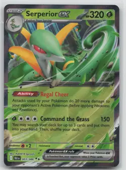 Pokemon Card Serperior ex Double Rare SV: Black Bolt 003/086 NM - Image 1