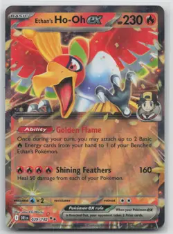 Pokemon Card Ethan's Ho-Oh ex Double Rare SV10: Destined Rivals 039/182 NM - Image 1