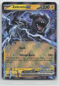 Pokemon Card Zekrom ex Double Rare SV: Black Bolt 034/086 NM - Image 1