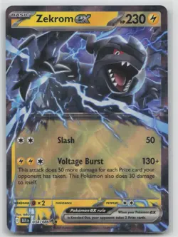 Pokemon Card Zekrom ex Double Rare SV: Black Bolt 034/086 NM - Image 1
