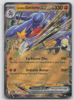 Pokemon Card Cynthia's Garchomp ex Double Rare SV10: Destined Rivals 104/182 NM - Image 1