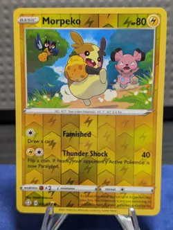 Pokemon TCG Reverse Holo Morpeko Card Shining Fates 036/072 Common - Image 1