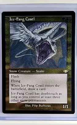 MTG Magic The Gathering MH1 Modern Horizons Retro Foil Etched #27 Ice Fang Coatl - Image 1