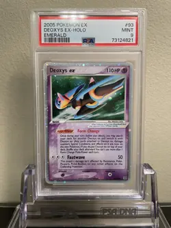 PSA 9 MINT Deoxys Ex 93/106 Pokemon Ex Emerald Holo Rare - SWIRL! - Image 1
