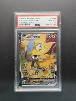 PSA 10 GEM MINT 2023 Pokemon Zeraora VMAX GG42 Crown Zenith Galarian Gallery FA - Image 1