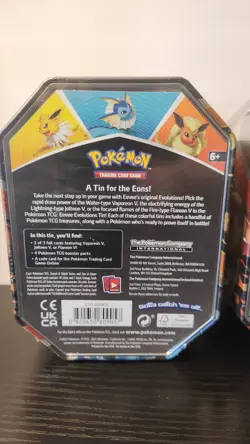 2021 Eevee Evolutions Tin Set Pokemon 1st Print Jolt Flareon Vaporeon Evolving S 820650829055 - Image 4