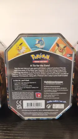 2021 Eevee Evolutions Tin Set Pokemon 1st Print Jolt Flareon Vaporeon Evolving S 820650829055 - Image 5