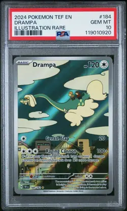 NEW CERT DRAMPA 184/162 PSA 10 Pokemon TEMPORAL FORCES ILLUSTRATION RARE - Image 1
