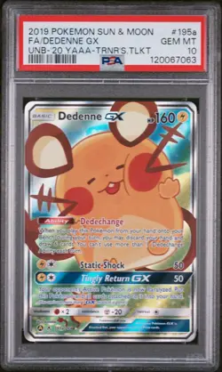 Pokemon Dedenne GX 195a/214 Promo Alt Art Trainers Toolkit PSA 10 - Image 1