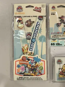 Pokemon World Championships 2025 Pikachu Lanyard, Toedscool Pin & Card Sleeves - Image 2