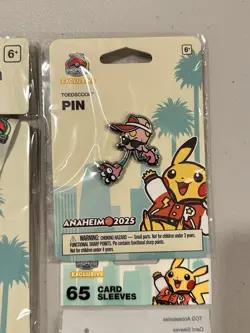 Pokemon World Championships 2025 Pikachu Lanyard, Toedscool Pin & Card Sleeves - Image 3