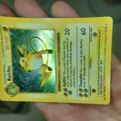 Raichu (Shadowless) Pokemon Card TCG Holo Rare Base Set 04/102 wotc - Image 2
