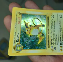 Raichu (Shadowless) Pokemon Card TCG Holo Rare Base Set 04/102 wotc - Image 3