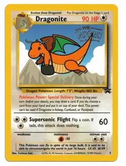 Pokemon Card: Dragonite Pokemon The First Movie WOTC Promo #5 Rare! EXC - Image 1
