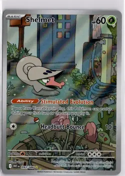 Shelmet 093/086 White Flare 2025 IR Holo Rare Pokemon Card TCG NM - Image 1