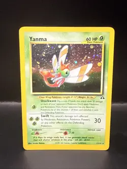 Pokemon Yanma Neo Discovery Swirl 17/75 Holo Rare Pokemon TCG Card - Image 1