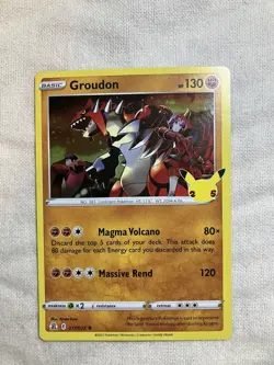 Pokemon Groudon TCG Holo Rare Card Celebrations 017/025 NM Condition - Image 1