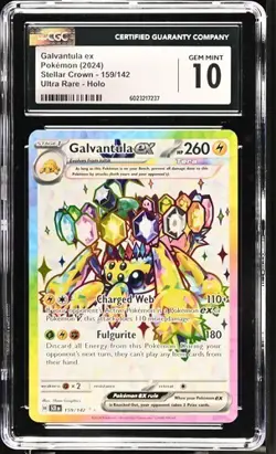 🕷CGC 10 Galvantula EX 159/142 Stellar Crown Full Art Secret Rare Pokemon Card - Image 1
