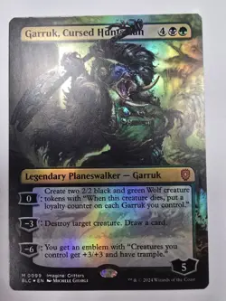 Garruk, Cursed Huntsman (Borderless) Commander: Bloomburrow Foil Mtg - Image 1