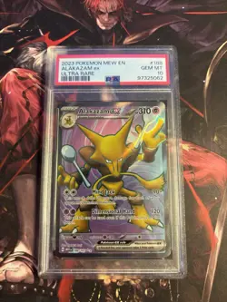 PSA 10 ALAKAZAM EX #188 POKEMON MEW 151 ULTRA RARE 2023 - Image 1