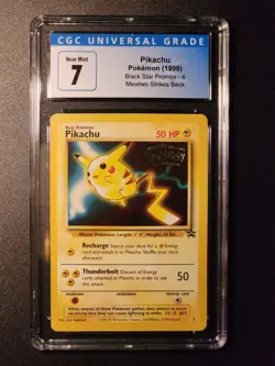 PIKACHU Black Star Promo #4 Pokemon TCG 1999 Mewtwo Strikes Back Movie CGC 7 - Image 1