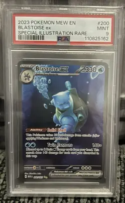 2023 POKEMON MEW EN BLASTOISE ex SPECIAL ILLUSTRATION RARE #200/165 SIR PSA 9 MN - Image 1