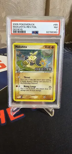 2005 Pokemon EX Deoxys Makuhita Reverse Foil 65/107 PSA 7 - Image 1