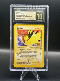 Pokemon 2000 Zapdos Black Star Promo - #23 Error Illustator - CGC Pristine 10 - Image 1