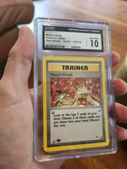 (POP 16) CGC 10 GEM MINT Waifu Pokemon Gym Heroes Misty's Wrath Trainer 114/132 - Image 1