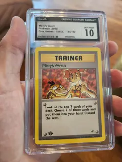 (POP 16) CGC 10 GEM MINT Waifu Pokemon Gym Heroes Misty's Wrath Trainer 114/132 - Image 2