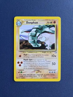 Pokemon TCG: Neo Genesis (2000) Unlimited Donphan Rare 21/111 Vintage Near Mint - Image 1