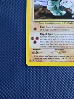 Pokemon TCG: Neo Genesis (2000) Unlimited Donphan Rare 21/111 Vintage Near Mint - Image 5