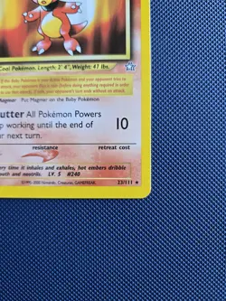 Pokemon TCG: Neo Genesis (2000) Unlimited Magby Rare 23/111 Vintage Near Mint - Image 4