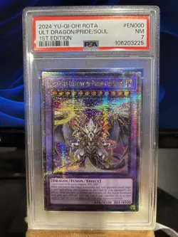 PSA 7 Ultimate Dragon of Pride and Soul QCSR 1st Ed ROTA-EN000 Yugioh - Image 1