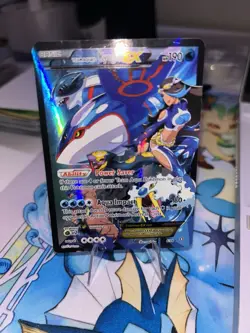 Pokemon TCG Team Aqua's Kyogre EX Double Crisis Holo Full Art Card 6/34 LP-MP - Image 1