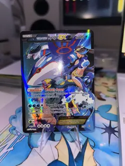 Pokemon TCG Team Aqua's Kyogre EX Double Crisis Holo Full Art Card 6/34 LP-MP - Image 2