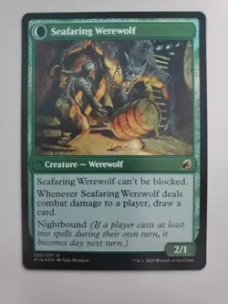MTG Suspicious Stowaway/Seafaring Werewolf Innistrad: Midnight Hunt Foil Rare - Image 2