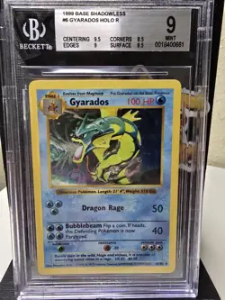 Pokemon 1999 SHADOWLESS Base #6 Gyarados holo rare BGS 9 MINT LOW POP - Image 1